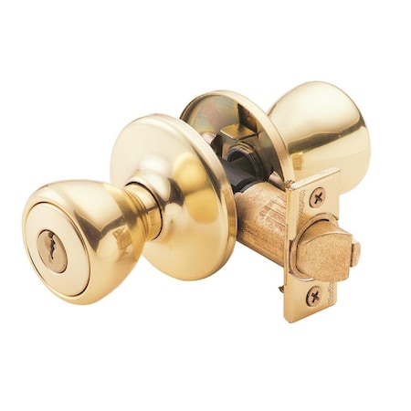 Kwikset Tylo Polished Brass Entry Door Knob 400T 3 CP K6 V1